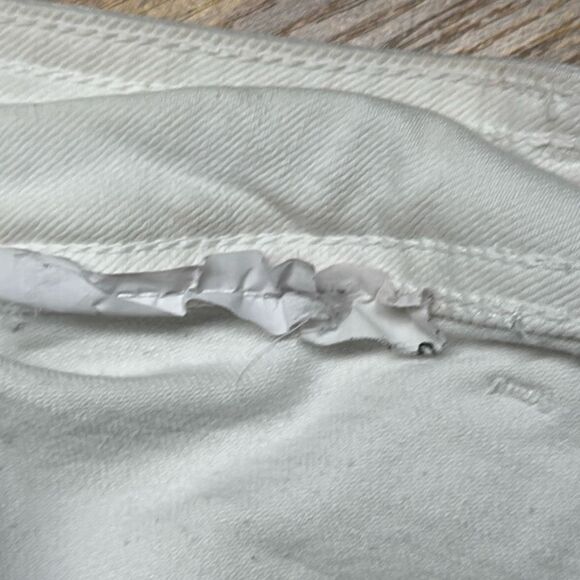 Zara Jeans Womens 8 White High Rise Waist Flared Raw Hem Wide Leg Pants - Picture 8 of 8